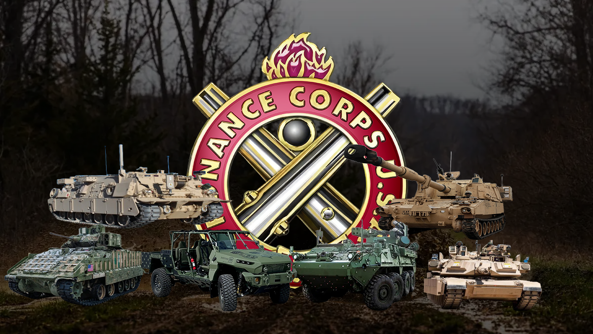 U.S. Army Ordnance Corps Insignia with military vehicles.